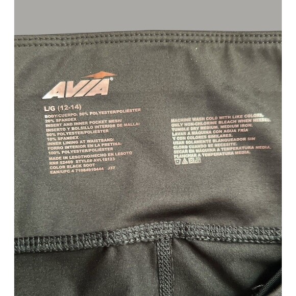 Avia Leggings Women’s Size L Lot of 2 Workout Athletic Black & Navy Pink - Picture 5 of 6